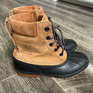 Sorel Cheyenne II Brown Leather Waterproof Duck Boots Men’s 7